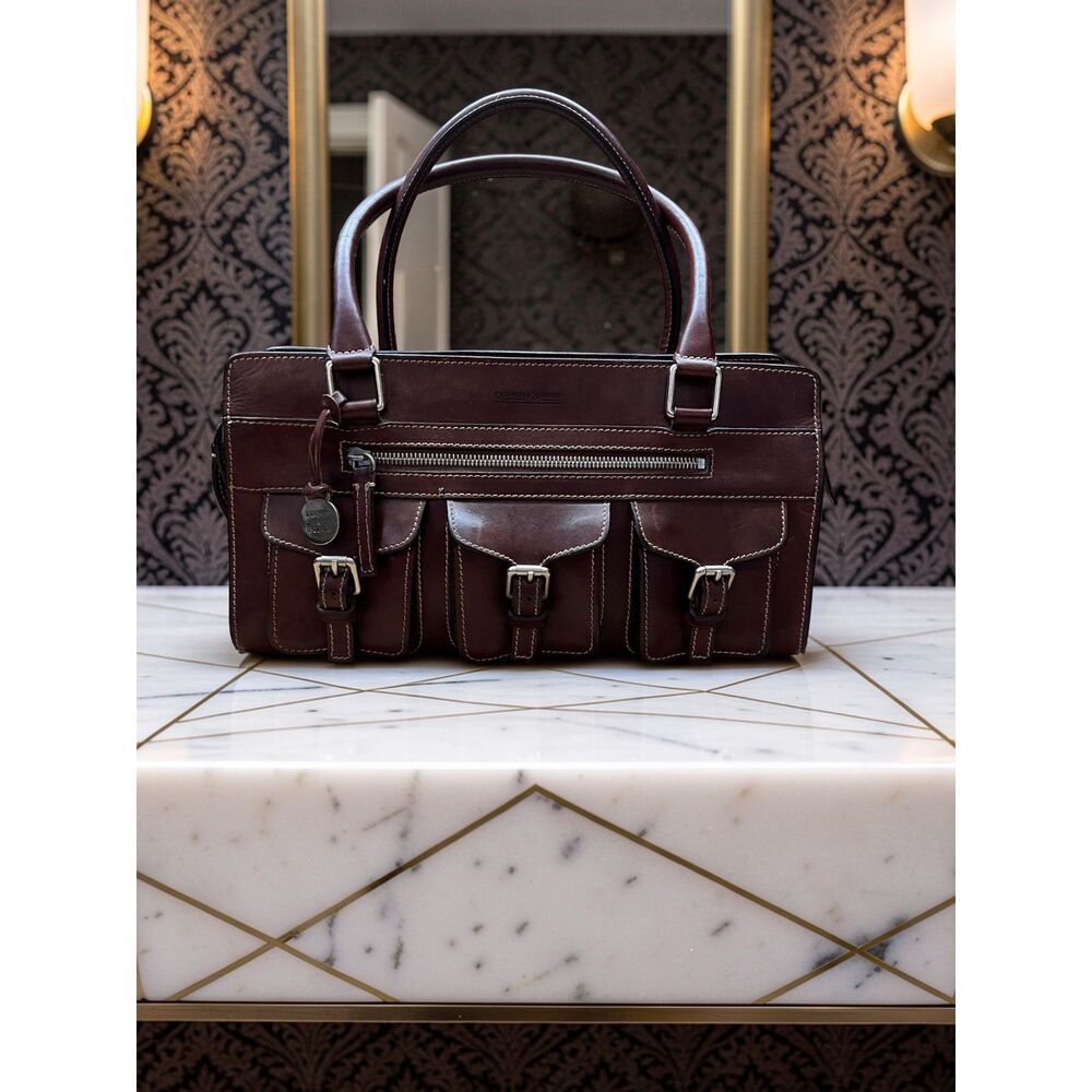 Vintage Dooney & Bourke Triple Pocket Satchel 90s Very Rare